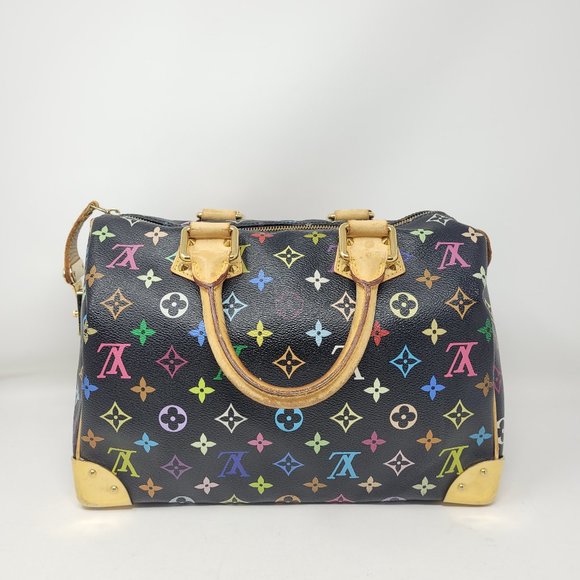 Louis Vuitton Speedy Handbag Multicolor Black 30 - Picture 2 of 12
